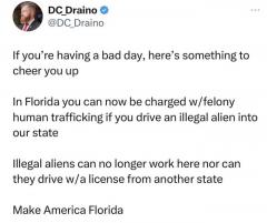 Do not drive an illegal alien into the state of Florida