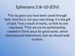Bible Ephesians 2 V8-10 By grace you are saved