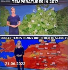 Mind control climate change global warming image of heat maps on news
