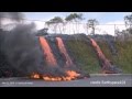 11/12/2014 -- Hawaii Lava Flow reaches Transfer Station -- Flowing downhill to Road