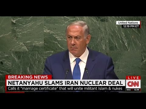 Netanyahu glares at U.N. for 45 seconds after berating its silence on Iran threat to Israel