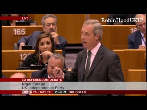 Nigel Farage 20years ago you laughed at me, you are not laughing now