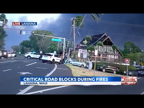 Maui Resident Viral Video Shows Roadblocks During Lahaina Fires