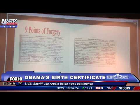 WOW: Sheriff Joe Arpaio Releases New Information on President Obama&#039;s Birth Certificate (FNN)