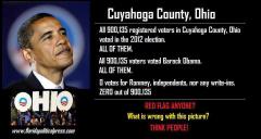 Cuyahoga County Ohio All 900,135 Thousand Registered Voters Voted For Obama