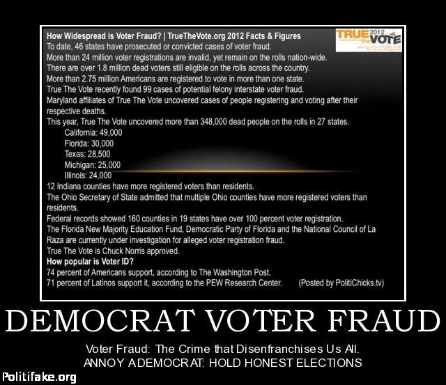Democrat Voter Fraud TrueTheVote.com 2012 Statistics