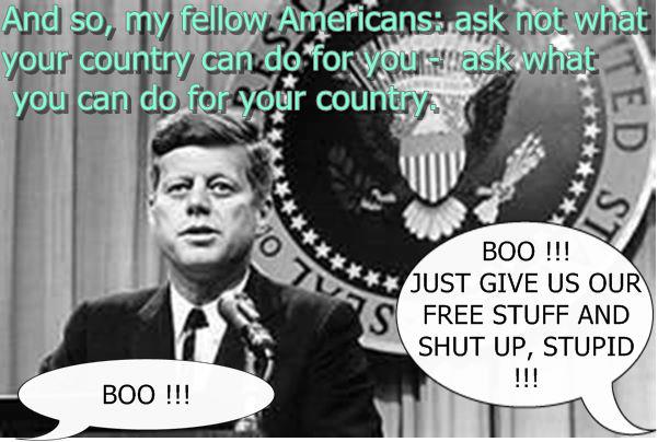 Kennedy: Ask Not What You Can Do For Your Country But Ask What Your Country  Can Do For You (Obamabots &quot;Hiss Boo&quot;)