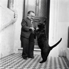 Worlds Smallest Man Dancing With His Cat 1956