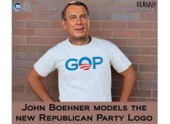 John Boehner Models the New Republican Party Logo