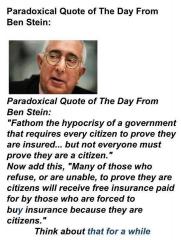 Paradoxical Quote From Ben Stein About Illegals and Obamacare