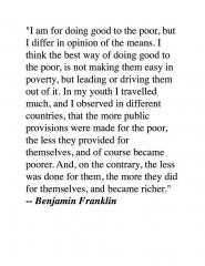 Benjamin Franklin Quote About Helping the Poor