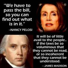 Nancy Pelosi VS James Madison quotes about the size of laws and bills