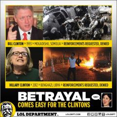 Betrayal Comes Easy for the Clintons