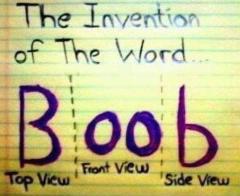 the invention of the word boob