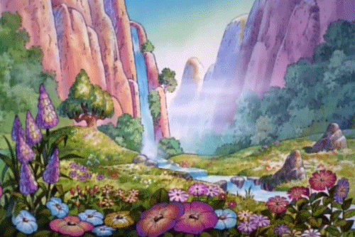 Animated Waterfall And Mountains