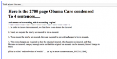 2700 Page Obamacare Condensed to 4 Sentences
