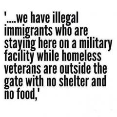 illegals stay in military facilities while vets are outside with no shelter or food