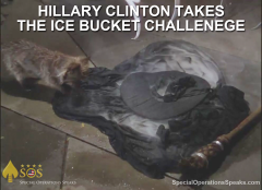 Hillary Clinton takes the ice bucket challenge - and melts