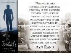 Ayn Rand quote on Founding Fathers Description of the Right to Pusue Happiness