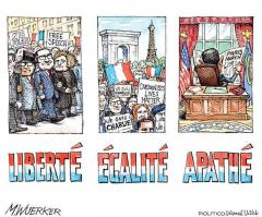 Politicos Cartoon Depicting Obamas Snub of the Anti Terrorist March in Paris