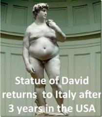 statue of david after 3 years in USA