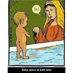 Baby Jesus at Bath Time