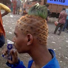 Pineapple head wonders why he can not get a job
