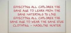 Expecting all children the same age to learn from the same materials Common Core