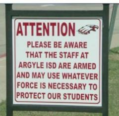 Would you rather see this or a no gun zone sign in front of your childs school