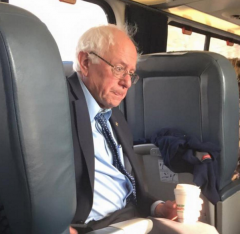 Title that picture - Bernie Sanders Was that a cell phone vibration or a shart - Who took my starbucks cup