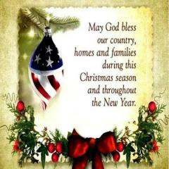 God bless our country homes and family for Chritmas and through the New Year