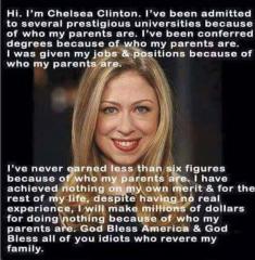 Chealsea Clinton another victim of white priviledge