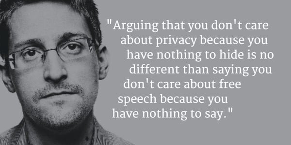 Edward Snowden quote about privacy and free speech