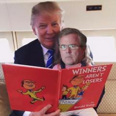Trump reads Winners arent losers to Jeb Bush LOL