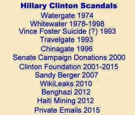 Hillary Clinton Scandal List