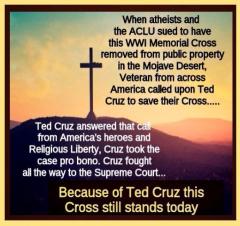 Ted Cruz defended the Veteran&#039;s cross in the Mojave desert