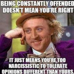 Being constantly offended doesnt mean you are right