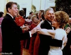 Ronald Reagan concerned about Nancy Dancing with Frank Sinatra