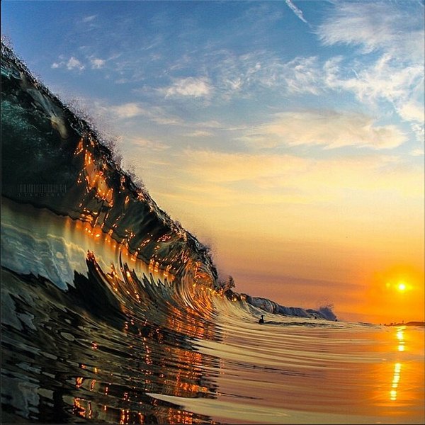 Sunlight reflecting off of a wave