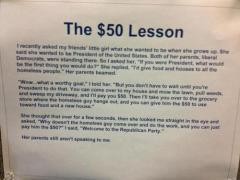The 50 dollar lesson