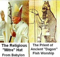 The Mitre Hat VS the Dagon Fish Worship Hat