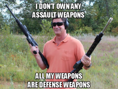 I do not own assault weapons all of mine are defense weapons