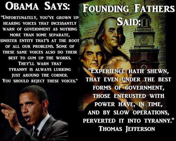 Obama VS Thommas Jefferson on Tyranny