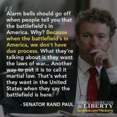 What do they mean by the battlefield is here Rand Paul quote