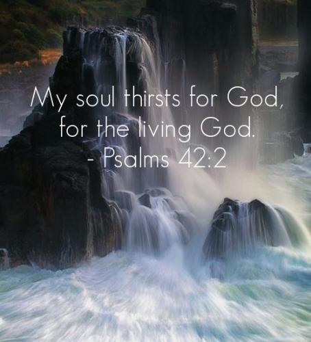 My soul thirsts for God for the living God Psalms 42-2
