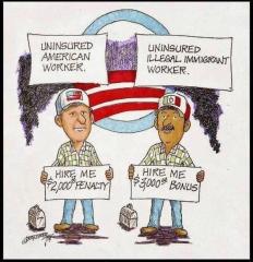 Uninsured American Worker VS Uninsured Illegal Immigrant Worker