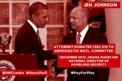Jeh Johnson donates over half a million to DNC Obama Makes him HLS director - now he wants to take over elections