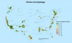 The Clinton Archipelago - Areas of the USA that voted for Clinton