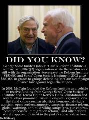 George Soros funded John McCains Reform Institute