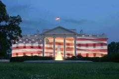 Whitehouse draped in the American flag